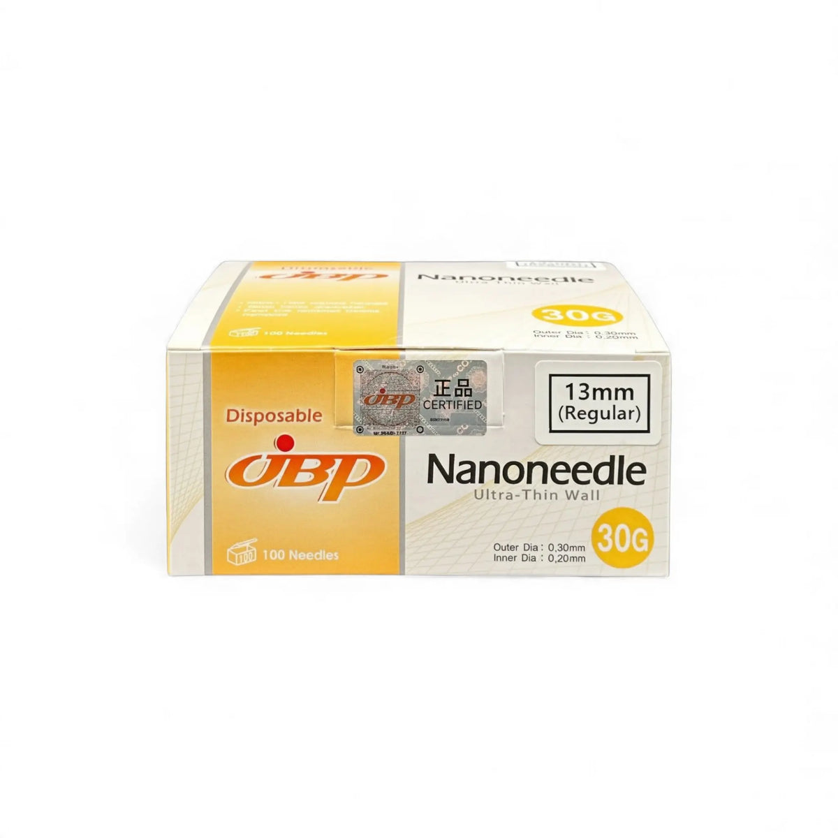 JBP Nanoneedle 30G x 13mm - 100 Stk.