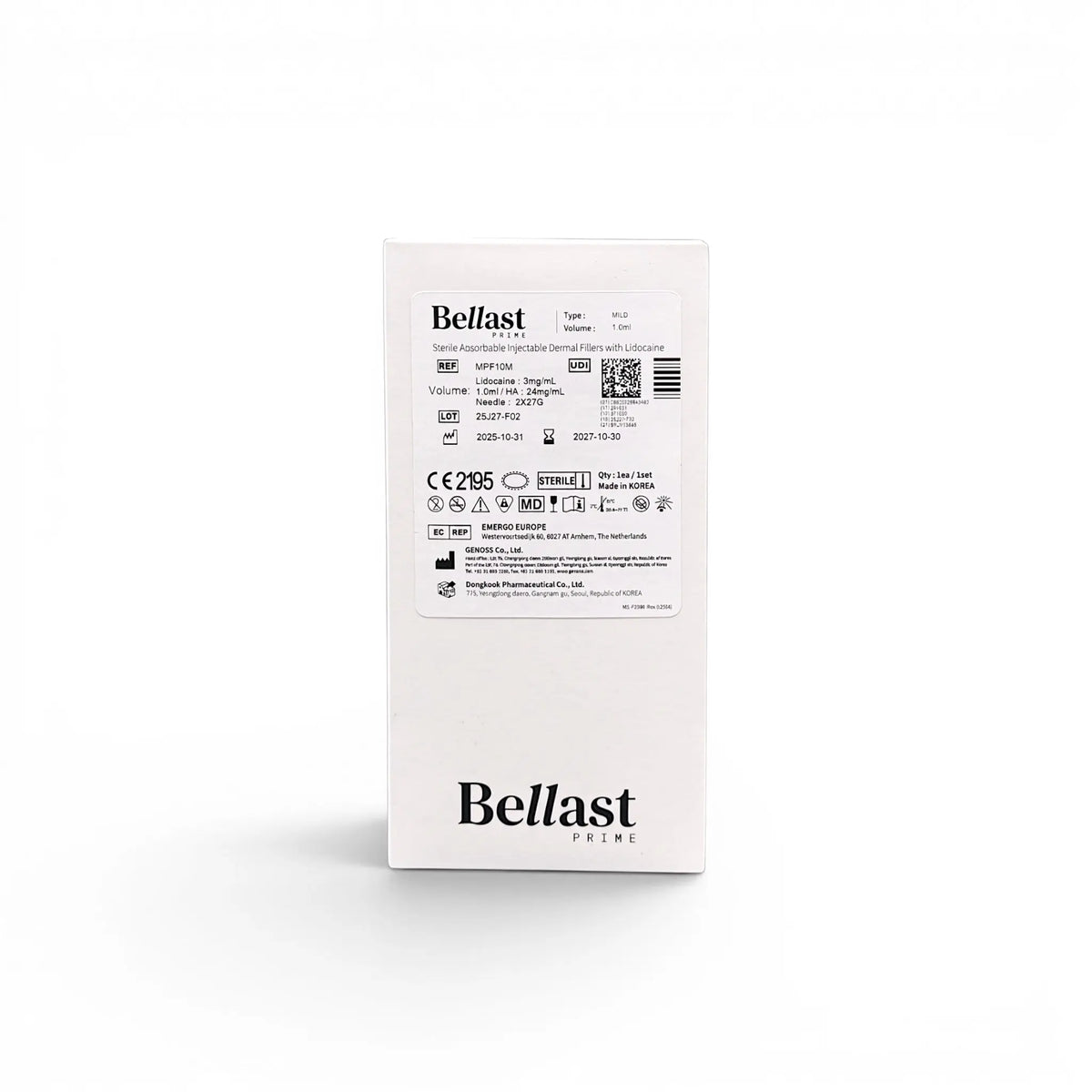 Bellast Prime Mild Lidocaine 1 x 1 ml 