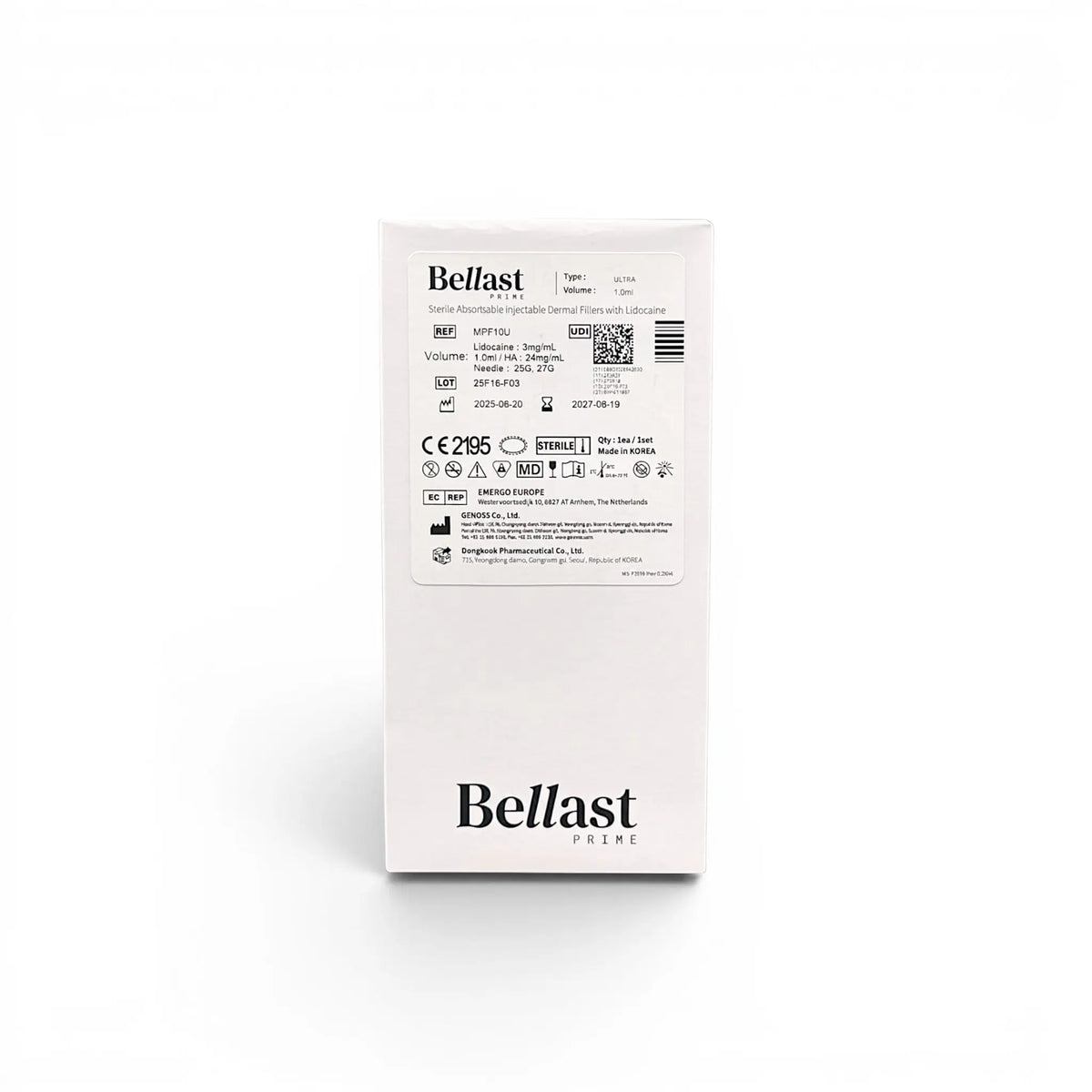 Bellast Prime Ultra Lidocaine 1 x 1 ml 