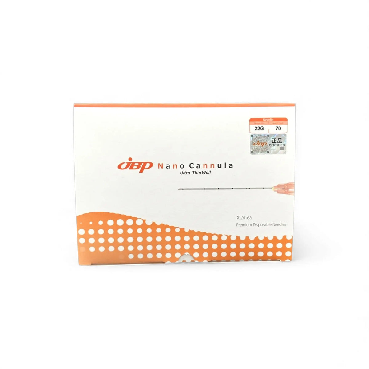 JBP Nano Cannula 22G x 70mm 
